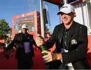 2 October 2016; Brandt Snedeker of USA celebrates at the Closing Ceremony of The 2016 Ryder Cup Matches at the Hazeltine National Golf Club in Chaska, Minnesota, USA. Photo by Ramsey Cardy/Sportsfile
