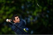 27 September 2016; Rory McIlroy of Europe watches his tee shot from the second tee box during a practice session ahead of The 2016 Ryder Cup Matches at the Hazeltine National Golf Club in Chaska, Minnesota, USA. Photo by Ramsey Cardy/Sportsfile