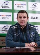 3 October 2016; Connacht backs coach Conor McPhillips during a press conference at the Sportsground in Galway. Photo by Sam Barnes/Sportsfile