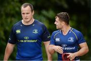 3 October 2016; Ed Byrne, left, and Charlie Rock, right, of Leinster during squad training at UCD in Belfield, Dublin. Photo by Seb Daly/Sportsfile