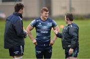 3 October 2016; Peter Robb of Connacht, centre, in conversation with backs coach Conor McPhillips, right, and James Cannon during squad training at the Sportsground in Galway. Photo by Sam Barnes/Sportsfile