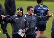 3 October 2016; Connacht skills coach Dave Ellis, left, and backs coach Conor McPhillips during Squad Training at the Sportsground in Galway. Photo by Sam Barnes/Sportsfile