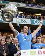 1 October 2016; Michael Darragh Macauley of Dublin holds the Sam Maguire Cup after the GAA Football All-Ireland Senior Championship Final Replay match between Dublin and Mayo at Croke Park in Dublin. Photo by Ray McManus/Sportsfile