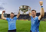 1 October 2016; Darren Daly, left, and Paul Flynn of Dublin hold the Sam Maguire Cup after the GAA Football All-Ireland Senior Championship Final Replay match between Dublin and Mayo at Croke Park in Dublin. Photo by Ray McManus/Sportsfile