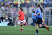 1 October 2016; Referee Ciara Conneely, from the Downs NS, Mullingar, Westmeath, during the INTO Cumann na mBunscol GAA Respect Exhibition Go Games at the GAA Football All-Ireland Senior Championship Final Replay match between Dublin and Mayo at Croke Park in Dublin. Photo by Brendan Moran/Sportsfile