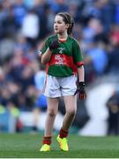 1 October 2016; Chloe McDonnell, Binghamstown NS, Belmullet, Mayo, during the INTO Cumann na mBunscol GAA Respect Exhibition Go Games at the GAA Football All-Ireland Senior Championship Final Replay match between Dublin and Mayo at Croke Park in Dublin. Photo by Brendan Moran/Sportsfile