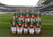 1 October 2016; The Mayo team, back row, Emma Murray, Fahy NS, Newport, Mayo, Grace Naughton, Currabaggan NS, Knockmore, Mayo, Grace Shannon, Melview National School, Longford, Nikita Tighe, St Joseph's NS, Bekan, Mayo, Deirbhile Horkan, Meelickmore NS, Claremorris, Mayo, front row, left to right, Kevina Walsh, St Attracta's NS, Charlestown, Mayo, Amy Forkan, St Joseph's NS, Midfield, Mayo, Muireann Cogan, St Angela's NS, Castlebar, Mayo, Molly McManamon, Drumgallagh NS, Ballycroy, Mayo, Chloe McDonnell, Binghamstown NS, Belmullet, Mayo, ahead of the GAA Football All-Ireland Senior Championship Final Replay match between Dublin and Mayo at Croke Park in Dublin. Photo by Daire Brennan/Sportsfile