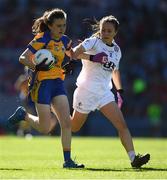 25 September 2016; Gráinne Nolan of Clare in action against Trina Duggan of Kildare during the TG4 Ladies Football All-Ireland Intermediate Football Championship Final match between Clare and Kildare at Croke Park in Dublin.  Photo by Brendan Moran/Sportsfile