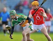 13 February 2011; Derek  Morkam, Offaly, in action against Cathal Naughton, Cork. Allianz Hurling League, Division 1, Round 1, Cork v Offaly, Pairc Uí Chaoimh, Cork. Picture credit: David Maher / SPORTSFILE