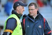 13 February 2011; Cork manager Denis Walsh, right, with Offaly manager Joe Dooley. Allianz Hurling League, Division 1, Round 1, Cork v Offaly, Pairc Uí Chaoimh, Cork. Picture credit: David Maher / SPORTSFILE