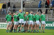 13 February 2011; The Limerick team stand together during the playing of the National Anthem. Allianz Hurling League, Division 2, Round 1, Clare v Limerick, Cusack Park, Ennis, Co. Clare. Picture credit: Diarmuid Greene / SPORTSFILE