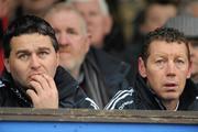 13 February 2011; Limerick selectors TJ Ryan, left, and Ciaran Carey watch on from the stand during the game. Allianz Hurling League, Division 2, Round 1, Clare v Limerick, Cusack Park, Ennis, Co. Clare. Picture credit: Diarmuid Greene / SPORTSFILE