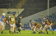 12 February 2011; Referee Brian Gavin throws the ball in between John Mulhall, Kilkenny and Seamus Hennessy, Tipperary. Allianz Hurling League, Division 1, Round 1, Tipperary v Kilkenny, Semple Stadium, Thurles, Co. Tipperary. Picture credit: Brendan Moran / SPORTSFILE