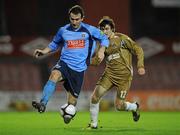 14 February 2011; Sean Harding, UCD, in action against Mark Patton, Lisburn Distillery. Setanta Sports Cup, Round 1 First Leg, UCD v Lisburn Distillery, Dalymount Park, Dublin. Picture credit: Barry Cregg / SPORTSFILE