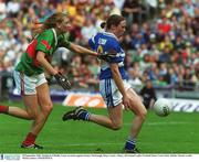 30 September 2001; Kathleen O'Reilly, Laois, in action against Denise McDonagh, Mayo. Laois v Mayo, All Ireland Ladies Football Final, Croke Park, Dublin. Picture credit; Brian Lawless / SPORTSFILE