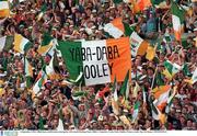 4 September 1994; Offaly fans on hill sixteen during the All Ireland Hurling Final, Offaly v Limerick. Croke Park, Dublin. Picture credit: Ray McManus / SPORTSFILE