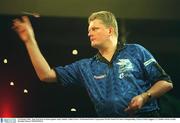24 October 2001; Alan Warriner in action against Andy Jenkins. Paddy Power / Professional Darts Corporation World Grand Prix Darts Championship, Citywest Hotel, Saggart, Co. Dublin. Picture credit; Brendan Moran / SPORTSFILE