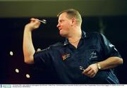 24 October 2001; Andy Jenkins in action against Alan Warriner. Paddy Power / Professional Darts Corporation World Grand Prix Darts Championship, Citywest Hotel, Saggart, Co. Dublin. Picture credit; Brendan Moran / SPORTSFILE