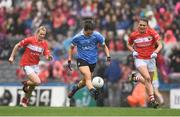 25 September 2016; Niamh Collins of Dublin in action against Briege Corkery, left, and Annie Walsh of Cork during the Ladies Football All-Ireland Senior Football Championship Final match between Cork and Dublin at Croke Park in Dublin.  Photo by Brendan Moran/Sportsfile