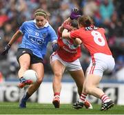 25 September 2016; Noelle Healy of Dublin in action against Marie Ambrose and Rena Buckley of Cork during the Ladies Football All-Ireland Senior Football Championship Final match between Cork and Dublin at Croke Park in Dublin.  Photo by Brendan Moran/Sportsfile