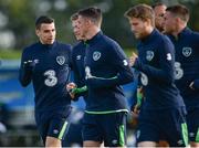 5 October 2016; Seamus Coleman, left, of Republic of Ireland during squad training at the FAI National Training Centre in Abbotstown, Dublin. Photo by Seb Daly/Sportsfile