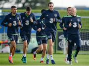 5 October 2016; Jonathan Walters, left, Stephen Ward, John O'Shea and trainer Dan Horan of Republic of Ireland during squad training at the FAI National Training Centre in Abbotstown, Dublin. Photo by Seb Daly/Sportsfile