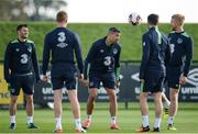 5 October 2016; Jonathan Walters, centre, of Republic of Ireland during squad training at the FAI National Training Centre in Abbotstown, Dublin. Photo by Seb Daly/Sportsfile