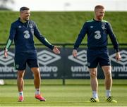 5 October 2016; Jonathan Walters, left, and Paul McShane, right, of Republic of Ireland during squad training at the FAI National Training Centre in Abbotstown, Dublin. Photo by Seb Daly/Sportsfile