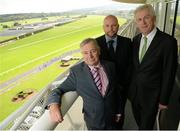 5 October 2016; Stan James has been announced as the new sponsor of The Irish Gold Cup. Pictured are trainer John Kiely, from left, Ed Nicholson, Head of Marketing at Stan James and Pat Keogh, CEO Leopardstown Racecourse, at Leopardstown Racecourse, Co Dublin. Photo by Cody Glenn/Sportsfile