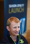 5 October 2016; Leinster head coach Leo Cullen in attendance at the 2016/17 European Rugby Champions Cup and Challenge Cup launch at the Convention Centre in Dublin. Photo by Stephen McCarthy/Sportsfile