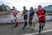 5 October 2016; Players from Irish teams, from left, Andrew Trimble of Ulster, John Muldoon of Connacht, Isa Nacewa of Leinster and Peter O'Mahony of Munster, in attendance at the 2016/17 European Rugby Champions Cup and Challenge Cup launch at the Spencer Dock, North Wall Quay, Dublin. Photo by Stephen McCarthy/Sportsfile