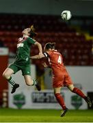5 October 2016; Megan Kelleher of Cork City WFC in action against Pearl Slattery of Shelbourne Ladies during the Continental Tyres Women's National League match between Shelbourne Ladies and Cork City WFC at Tolka Park in Drumcondra, Dublin. Photo by Seb Daly/Sportsfile