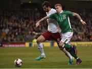 6 October 2016; James McClean of Republic of Ireland in action against Solomon Kverkvelia of Georgia during the FIFA World Cup Group D Qualifier match between Republic of Ireland and Georgia at Aviva Stadium, Lansdowne Road in Dublin. Photo by David Maher/Sportsfile