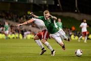 6 October 2016; James McClean of Republic of Ireland is tackled by Murtaz Daushvili of Georgia during the FIFA World Cup Group D Qualifier match between Republic of Ireland and Georgia at Aviva Stadium, Lansdowne Road in Dublin. Photo by Matt Browne/Sportsfile