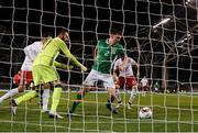 6 October 2016; Seamus Coleman of Republic of Ireland scores his side's winning goal during the FIFA World Cup Group D Qualifier match between Republic of Ireland and Georgia at Aviva Stadium, Lansdowne Road in Dublin. Photo by David Maher/Sportsfile