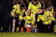 6 October 2016; Robbie Brady of Republic of Ireland is placed on a stretcher after sustaining an injury during the FIFA World Cup Group D Qualifier match between Republic of Ireland and Georgia at Aviva Stadium, Lansdowne Road in Dublin. Photo by Brendan Moran/Sportsfile