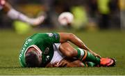 6 October 2016; Jonathan Walters of Republic of Ireland lies injured during the FIFA World Cup Group D Qualifier match between Republic of Ireland and Georgia at Aviva Stadium, Lansdowne Road in Dublin. Photo by Brendan Moran/Sportsfile