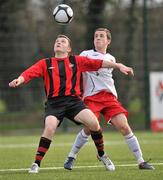 16 February 2011; Byran Kenny, Galway Technical Institute, in action against Sean Hand, Dundalk IT. CUFL First Division Final, Dundalk IT v Galway Technical Institute, Leixlip United, Leixlip, Co. Kildare. Picture credit: David Maher / SPORTSFILE