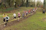 16 February 2011; A general view of the athletes in action during the Minor Girls event at the Aviva Leinster Schools Cross Country. Santry Demesne, Santry, Dublin. Picture credit: Stephen McCarthy / SPORTSFILE