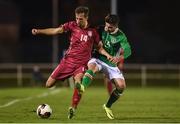 7 October 2016; Vukašin Jovanovic of Serbia in action against Sean Maguire of Republic of Ireland during the UEFA U21 Championship Qualifier match between Republic of Ireland and Serbia at the RSC, Waterford. Photo by Matt Browne/Sportsfile