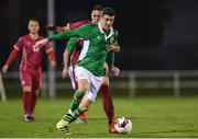 7 October 2016; Darragh Lenihan of Republic of Ireland in action against Uroš Ðurdevic of Serbia during the UEFA U21 Championship Qualifier match between Republic of Ireland and Serbia at the RSC, Waterford. Photo by Matt Browne/Sportsfile