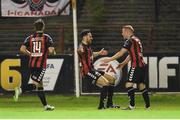 7 October 2016; Roberto Lopes of Bohemians celebrates after scoring his side's first goal with team-mate Lorcan Fitzgerald during the SSE Airtricity League Premier Division match between Bohemians and Shamrock Rovers at Dalymount Park in Dublin.  Photo by Sportsfile