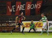 7 October 2016; Roberto Lopes of Bohemians celebrates after scoring his side's 1st goal during the SSE Airtricity League Premier Division match between Bohemians and Shamrock Rovers at Dalymount Park in Dublin.  Photo by Sportsfile