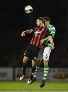 7 October 2016; Kurtis Byrne of Bohemians in action against David O’Connor of Shamrock Rovers during the SSE Airtricity League Premier Division match between Bohemians and Shamrock Rovers at Dalymount Park in Dublin. Photo by Sportsfile