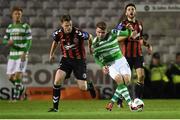 7 October 2016; Dean Clarke of Shamrock Rovers in action against Ian Morris of Bohemians during the SSE Airtricity League Premier Division match between Bohemians and Shamrock Rovers at Dalymount Park in Dublin.  Photo by Sportsfile