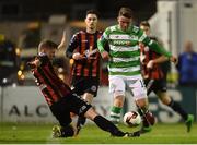 7 October 2016; Dean Clarke of Shamrock Rovers in action against Derek Prendergast of Bohemians during the SSE Airtricity League Premier Division match between Bohemians and Shamrock Rovers at Dalymount Park in Dublin. Photo by Sportsfile