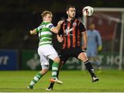 7 October 2016; Kurtis Byrne of Bohemians in action against Simon Madden of Shamrock Rovers during the SSE Airtricity League Premier Division match between Bohemians and Shamrock Rovers at Dalymount Park in Dublin.  Photo by Sportsfile