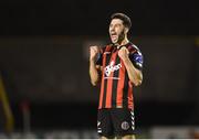 7 October 2016; Roberto Lopes of Bohemians celebrates after the SSE Airtricity League Premier Division match between Bohemians and Shamrock Rovers at Dalymount Park in Dublin.  Photo by Sportsfile