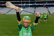 8 October 2016; Jamie Long, age 10, from Thomas Davis GAA in Dublin as Croke Park today played host to some of Ireland’s most talented hurlers, along with over 500 children, who lined-out to learn tips and skills from their hurling heroes as part of Centra’s Live Well hurling initiative. The participating children, who experienced a once in a lifetime opportunity, came from 12 lucky GAA clubs who each claimed their very special spot by winning a Live Well hurling challenge during the summer. Croke Park, Dublin. Photo by Piaras Ó Mídheach/Sportsfile