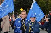 8 October 2016; Leinster Supporters Corey Murphy, age 10, and Arther Ashmore, age 9, from Wexford at the Guinness PRO12 Round 6 match between Leinster and Munster at the Aviva Stadium in Lansdowne Road, Dublin. Photo by Eóin Noonan/Sportsfile
